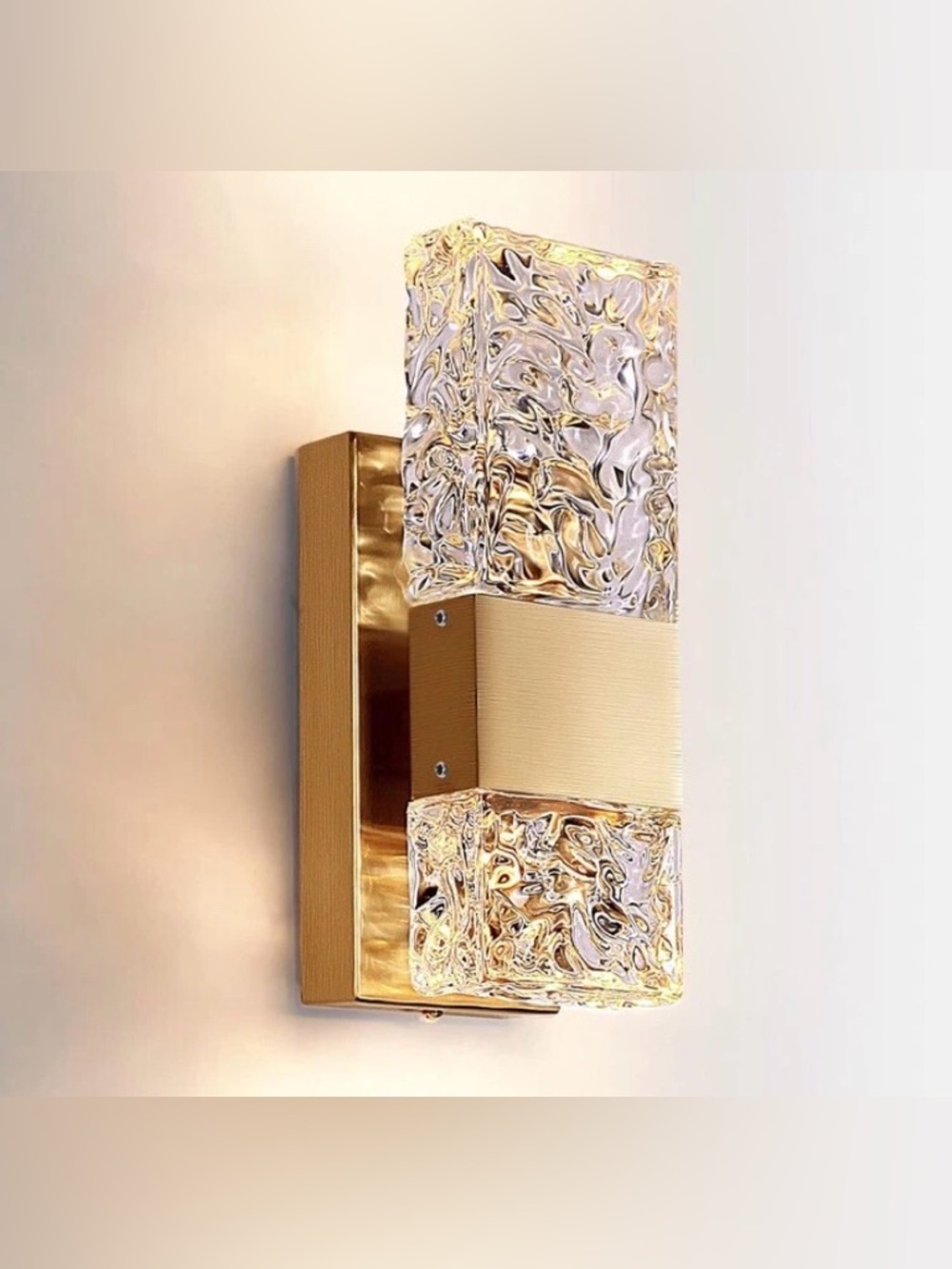 Gold Wall Sconces Crystal Wall Light LED Wall Lamp 3000K Modern ( 1 Lamp)
